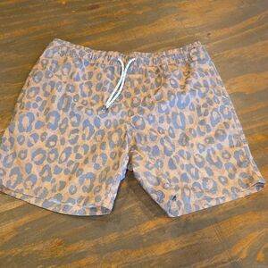 Leopard Print Men's Swim Trunks